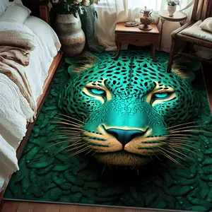 Soft comfortable printed carpet, Leopard print rug, home decorative carpet, large living room carpet, entrance mat, coffee table mat, bedroom carpet, bedside rug, suitable for various scenarios such as shopping malls, cafes