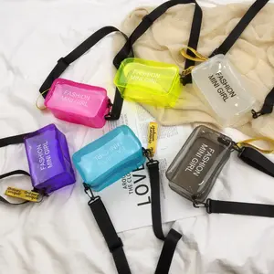 Mini Fashion Transparent Crossbody Bag, Women's Jelly PVC Shoulder Bag, Summer Beach Casual Phone Bag, Cosmetics Organizer, Adjustable Strap, Summer Bags
