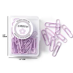40Pcs Pink & Blue Vinyl Coated Paper Clips, Sturdy Non-Scratch Paperclips, Perfect for Organizing Documents, Bookmarks and Office Supplies
