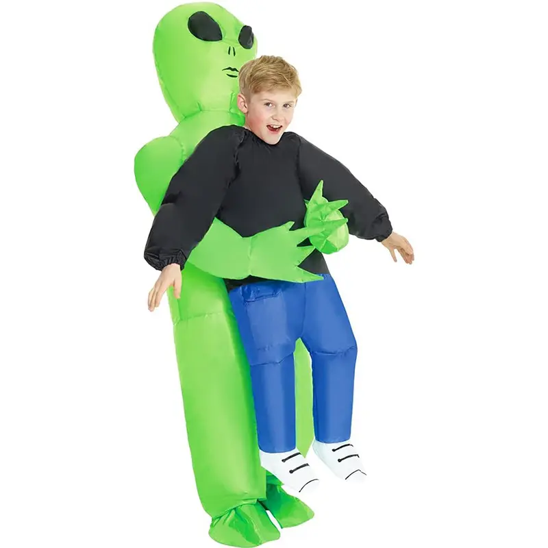 Inflatable Alien Abduction Costume, Funny Blow Up Ghost Reaper Kidnapper Suit, Halloween Cosplay Costume for Adults & Kids