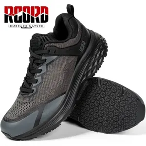 R CORD Waterproof Slip-Resistant Work Shoes for Women – Oil-Proof Chef & Nurse Sneakers for Kitchen, Food Service & Healthcare (Black) Girls