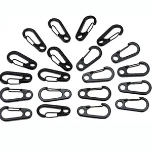 20Pcs Metal Spring Backpack Clasps Carabiners Hook EDC Keychain Fishing Camping Bottle Hooks Paracord Tactical Survival Gear Black Durable Reliable Essential Gear for Adventures