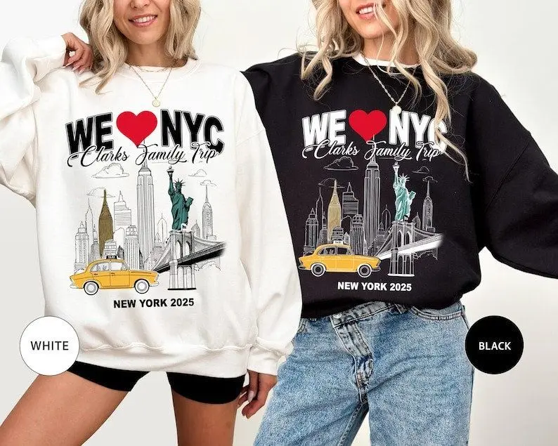 [Sale off up to 50%] I Love NYC Sweatshirt, Custom Family New York Trip Crewneck