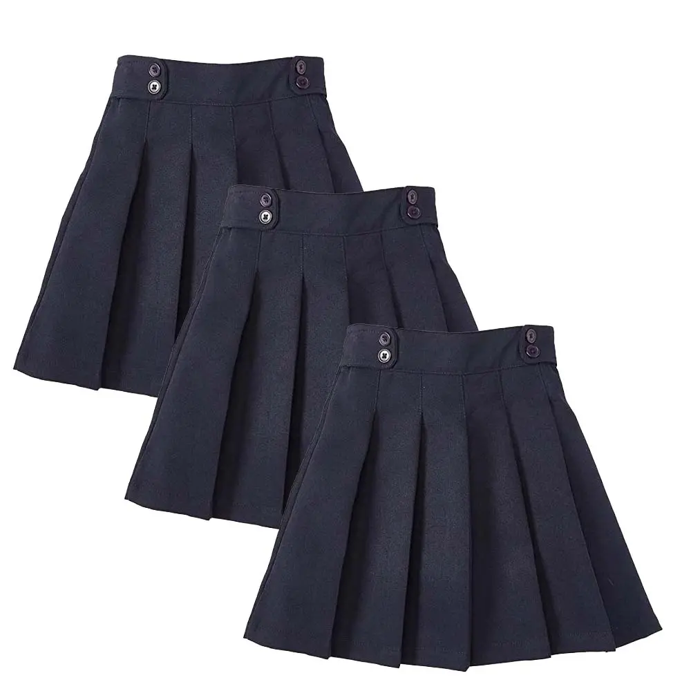Girl's Khaki, Navy, Black, Hunter Green Uniform Skirts Scooter 4/5-16 3 Pack