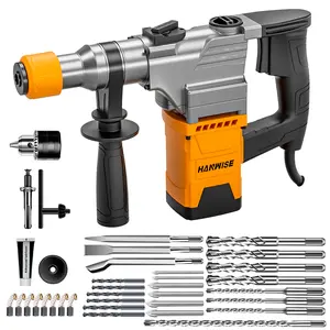 SDS-Plus Heavy Duty Rotary Hammer Drill, Equipped with A Carrying Case And Various Drill Bits, Dual-mode Multi Force Adjustment, Heavy-Duty Striking Drill for Concrete, Tiles, Walls, And Stones