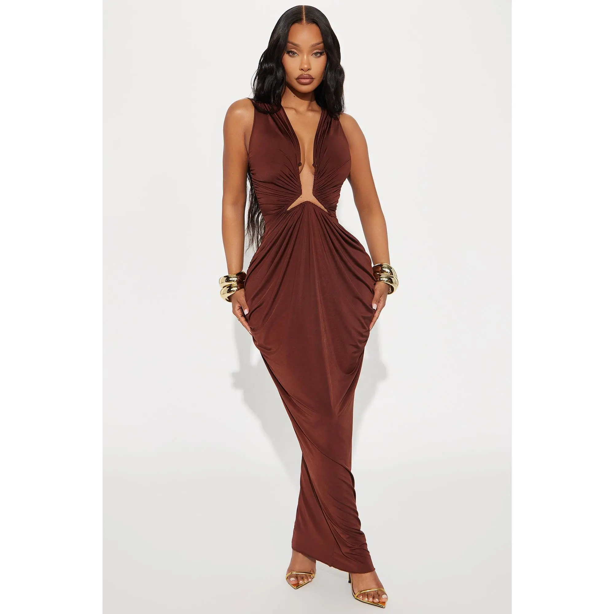 Worth Your While Maxi Dress - Chocolate