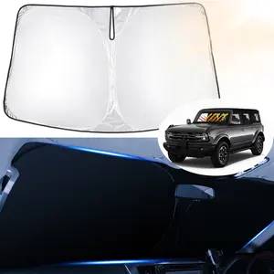Canvcle  Windshield Sun Shade for Ford Bronco Accessories 2021-2025 2026 (Not for Bronco Sport) Window Sunshade Sun Visor Protector Foldable Blocks UV Rays Keep Your Car Cooler