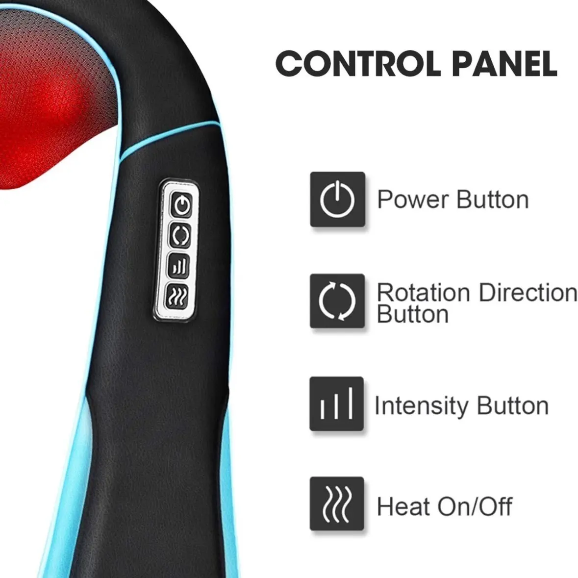 MagicMakers Neck Massager with Heat - Electric Shiatsu Deep Kneading Back Massage for Neck Pain, Shoulder, Waist, Relax Gift for