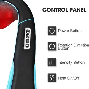 MagicMakers Neck Massager with Heat - Electric Shiatsu Deep Kneading Back Massage for Neck Pain, Shoulder, Waist, Relax Gift for