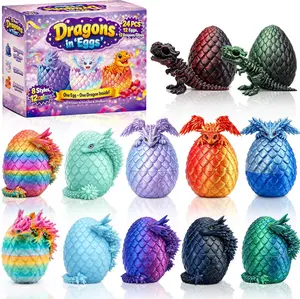 12PACK 3D Printed Dragon Eggs, Easter Basket Stuffers for Children and Teens, Printed Crystal Dragon Unique Easter Toys & Gifts for Boys, Mini Articulated Dragon Toys for Kids. tiktokshopspringglowup