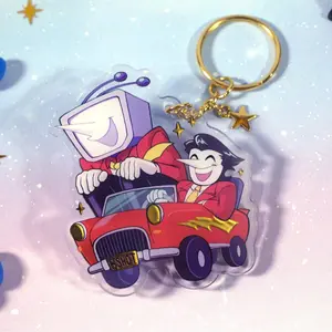 Spamton and Tenna Deltarune Gold Foil Cungadero Keychain - Acrylic