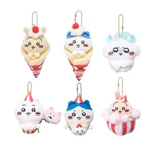 Kawaii  Cartoon Chiikawa Hachiware Usagi Plush Pendant Anime Cute Keychain Deprecating Bear Bag Charm Accessory Girl Gift