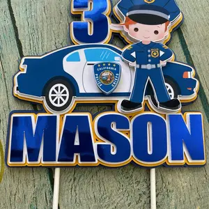 Police Cake Topper - Cops Party Decoration - Officer Birthday Party - Policeman Topper