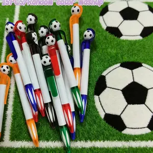 15pcs Per Pack Soccer Ball Pens, Medium Point 1.0mm, Colorful Retractable Plastics, Comfortable Grip, Ideal for School & Office