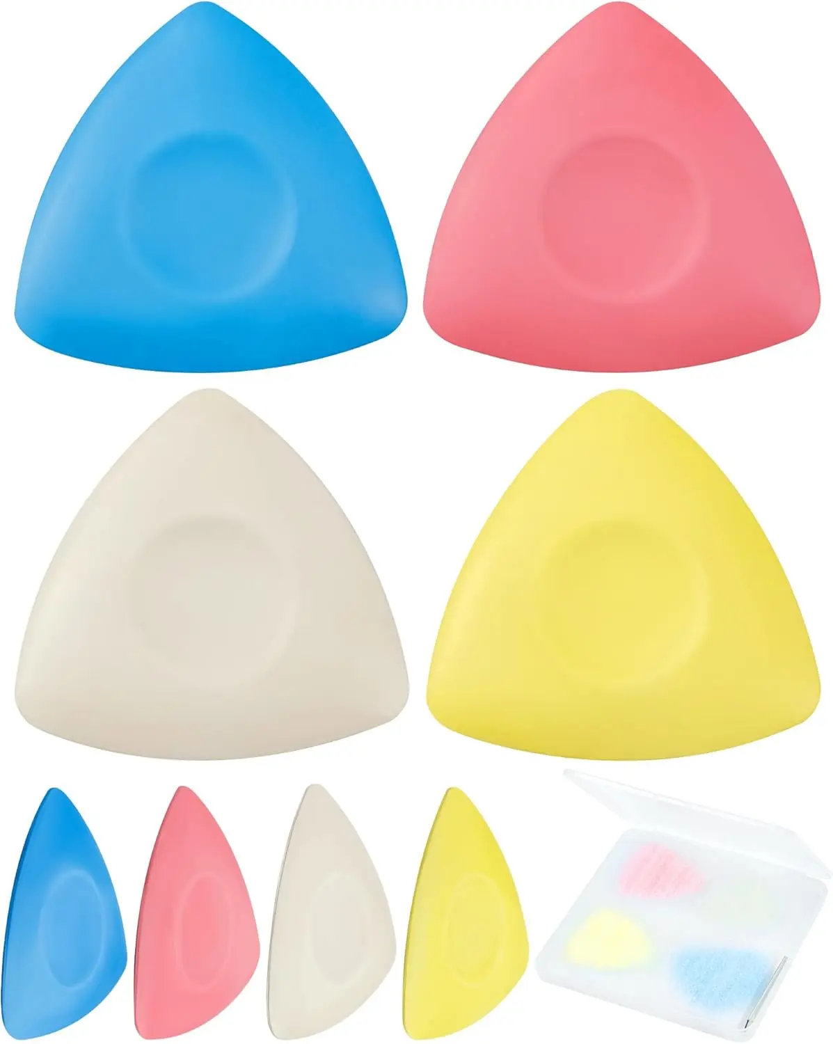 4Pcs Triangle Tailors Chalk - Durable Cotton-Plastic Fabric Marking Sewing Tool, Wipe-Off Marks, Easy to Clean, Versatile Colors for Sewing, Quilting, Home Crafting for Crafters