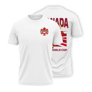 Canada Unisex White Soccer Tee - Red Moose Print Shirt