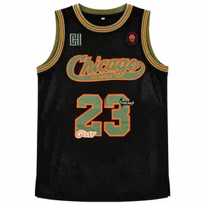 Stylish 23 Basketball Tank Top, Breathable Mesh Fabric with Black, Green & Orange Color Scheme, Eye-Catching & Lightweight, for Basketball Enthusiasts, Casual Outings & Street Fashion