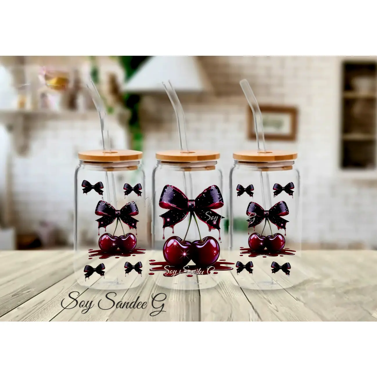 Dark Cherries - UVDTF Wrap for cups/hard surfaces sticker