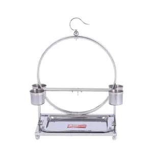 Portable Parrot Stand Stainless Steel Cage Foot Chain Bird Stand  system preventing tipping during active play