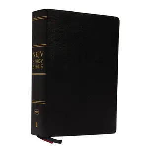 NKJV Study Bible, Premium Bonded Leather, Black, Comfort Print: The Complete Resource for Studying God’s Word by Thomas Nelson [Leatherbound Book]