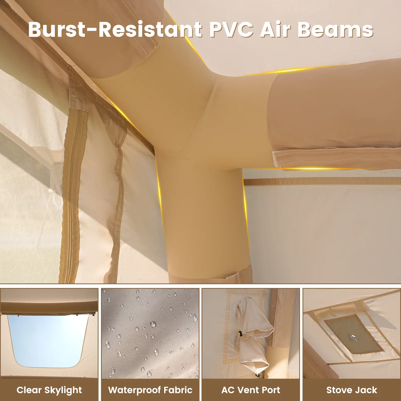 Lilypelle Inflatable Tents for Camping, Blow Up Tent with Hand Pump, Easy Setup Inflatable Hot Tent with Stove Jack, Waterproof Oxford Air Glamping Tents for Camping Adult 4-6 Person Lilypelle Inflatable Tents for Camping, Blow Up Tent with Hand Pump, Easy Setup Inflatable Hot Tent with Stove Jack, Waterproof Oxford Air Glamping Tents for Camping Adult 4-6 Person