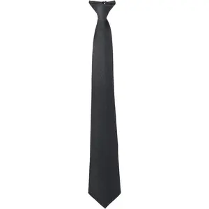 Men's Clip on Ties Pre Tied Neckties Black Clip-on Tie Skinny Neck Tie for Wedding Office Graduation School Uniforms