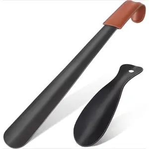 2-Piece Stainless Steel Shoe Horn Set - 16.5" Long & 7.5" Short Shoe Helper
