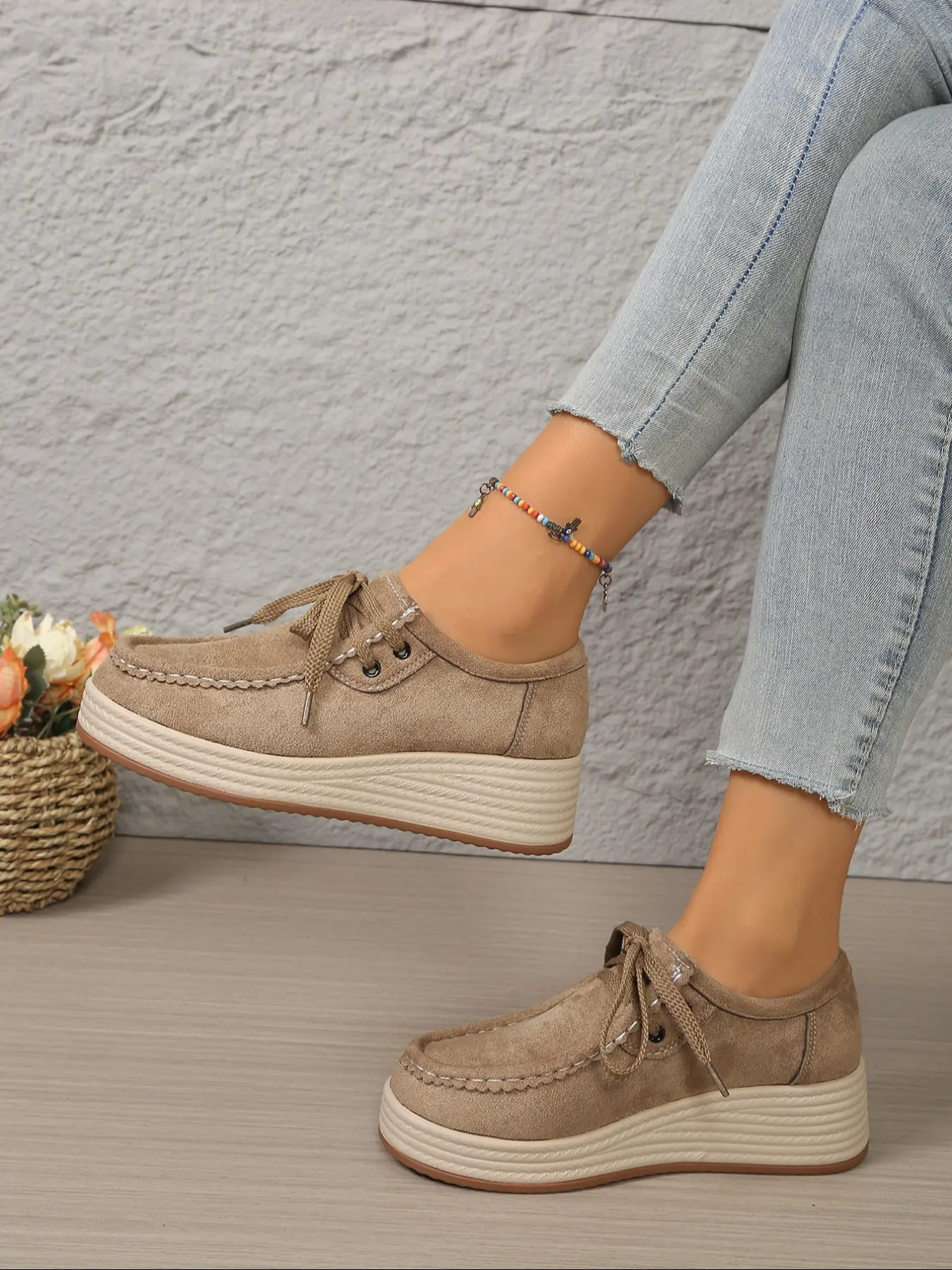 Fashion Versatile Women's Loafers, One-Click Slip-On Shoes, Thick Sole Flatform Rubber Wedge Single Shoe, Stylish Trendy Casual Minimalist Work Shoes, Walking Shoes