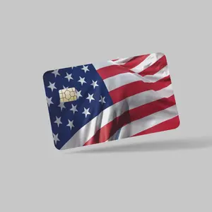 AMERICAN FLAG  Credit Card Skin 2-Pack Precision Cut Scratch Resistant for Mayor Cards Easy Application Stylish Protection with Bear Design Halloween Edition