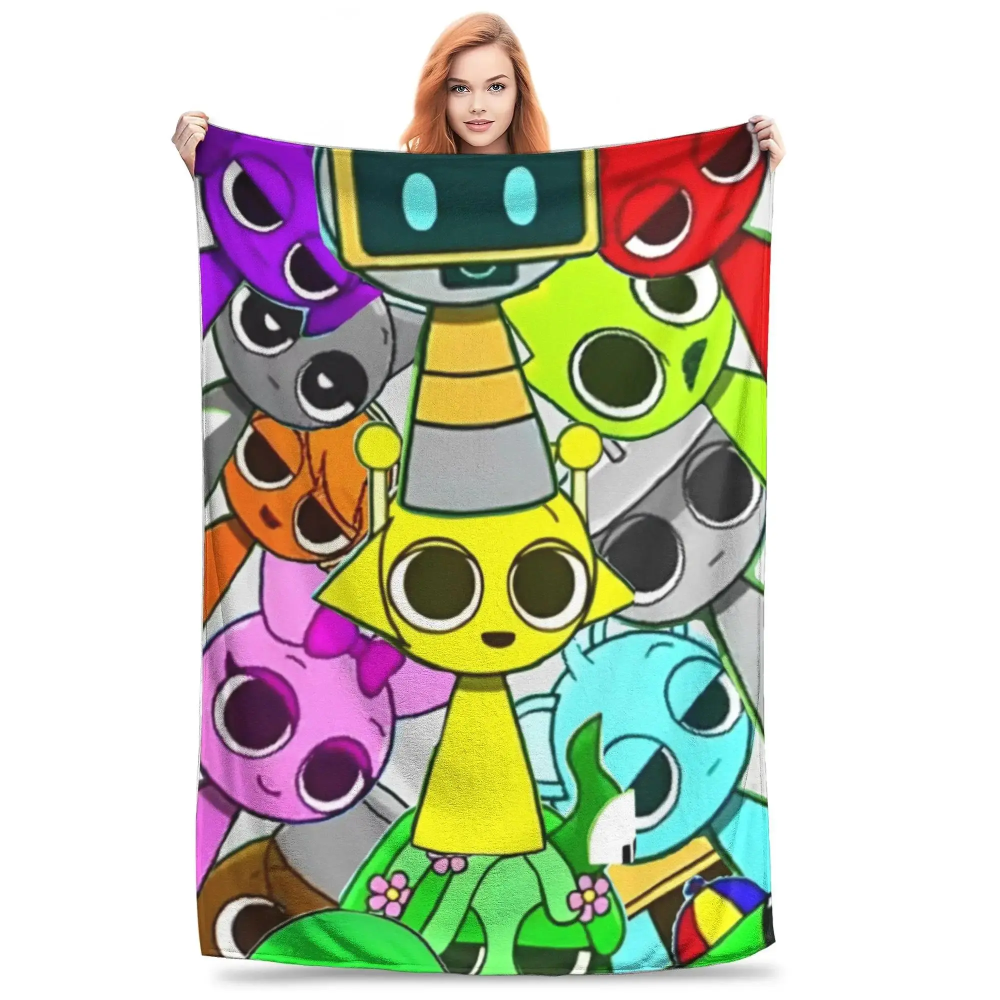 Sprunki Incredibox Game Throw Blanket for Couch, Soft Fuzzy Plush Blanket , Cozy Bedspread for All Seasons