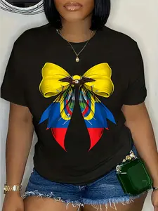 100% Cotton Ecuador Flag Ecuadorian Pride Coquette Ribbon T-Shirt