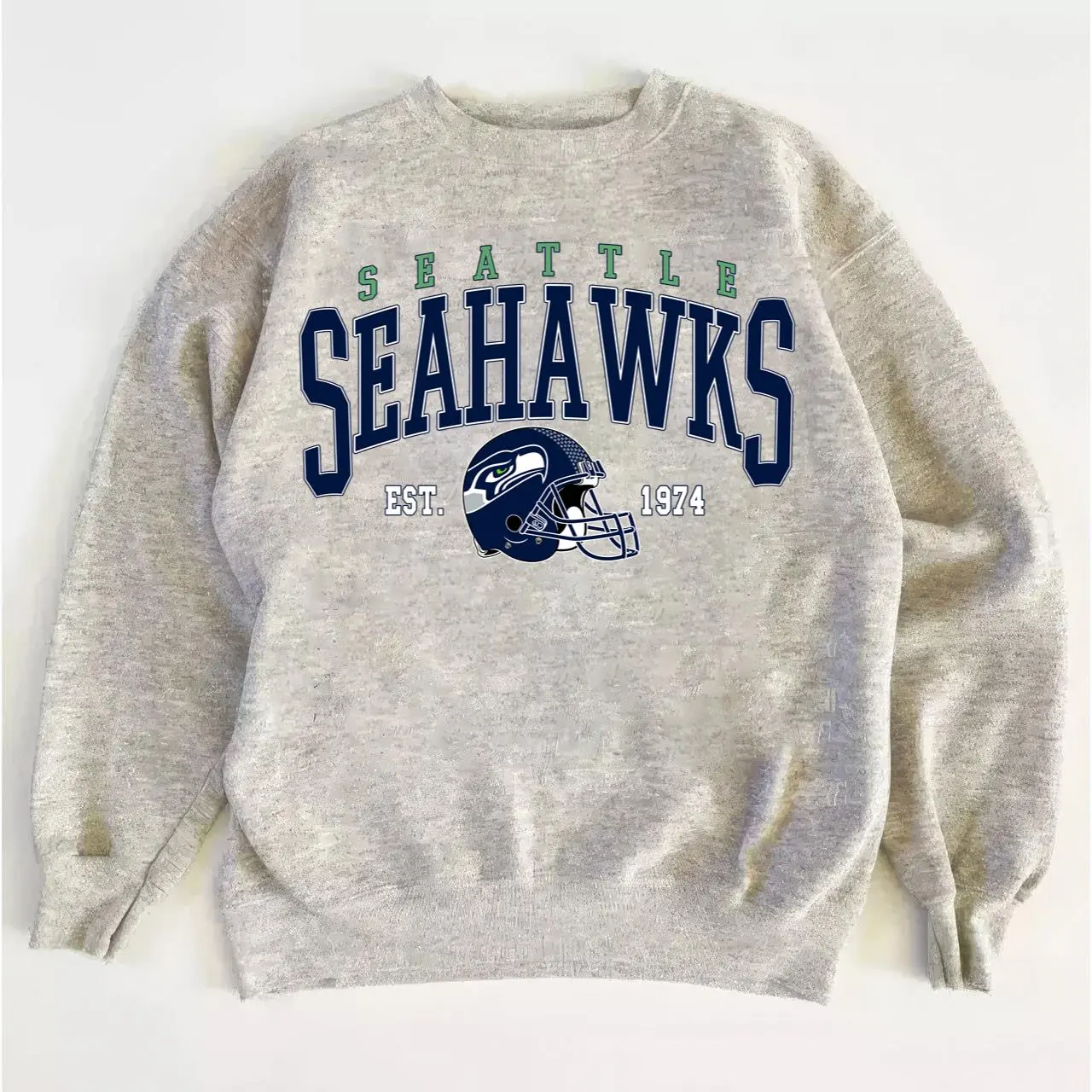 Seahawks Vintage Football Sweatshirt, Classic Game Day Crewneck