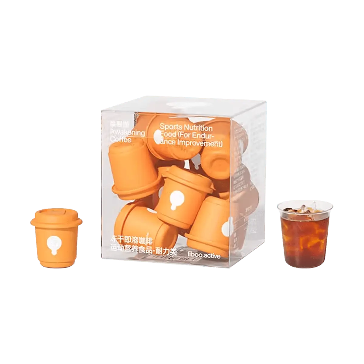 FIBOO Alakabir Black Coffee Instant Freeze-Dried Drink 4g x 10 Cups Sugar-Free Energy Boosting with Taurine and Mint
