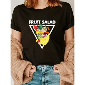 100% Cotton Fruit Salad Yummy Yummy Vegetarian Vegan T-Shirt