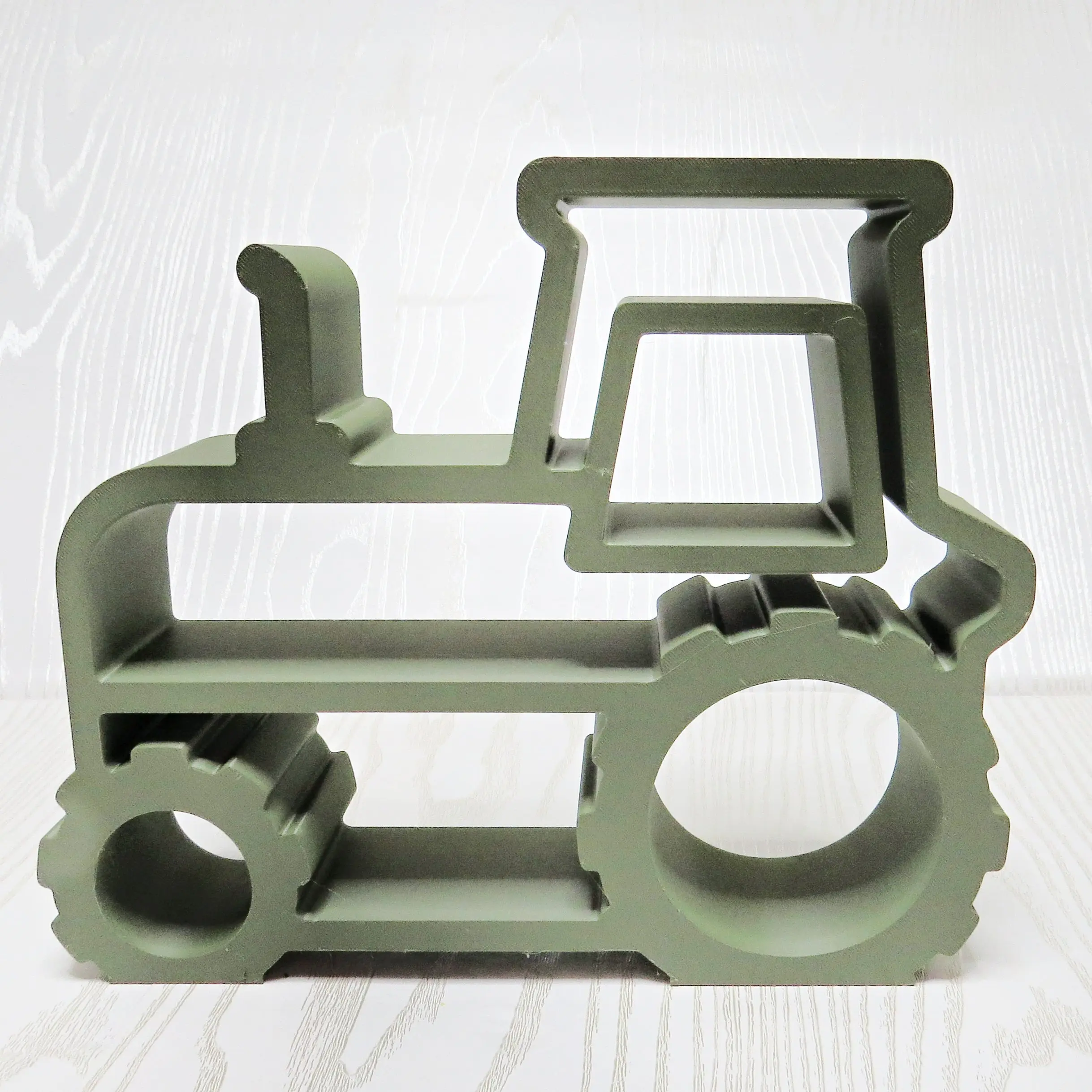 Tractor Mini Shelf – 3D Printed Olive Green Farm Tractor Open Frame Trinket Organizer – Kids Room Playroom Bedroom Desk Display Stand – Farmhouse Country Decor – Tractor Lover Farm Kids Gift