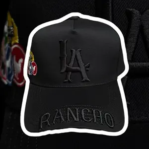 Custom LA Rancho Premium Suede Snapback with Silk Interior Embroidery Adjustable Fit Hat