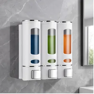 Wall-Mounted Soap Dispenser, Refillable Liquid Organizer for Shampoo, Conditioner, Lotion, Ideal for Bathroom, Shower, Kitchen Use
