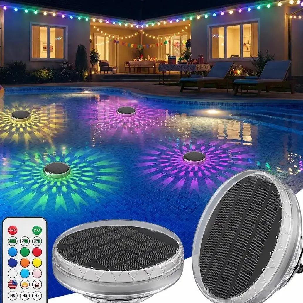 Solar Floating Light for Outdoor Pool, LED Night Auto on Day Auto Charge Off, Color Changing Pond Lamp, Water Float Lamp, Spa Lamp, Fountain Lamp, Pool Fountain Lights, Lighting