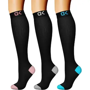 Compression Socks for Women & Men Circulation (3 Pairs) 15-20 mmHg is Best Support for Athletic Running Cycling