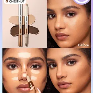 SHEGLAM Fine Line 2-In-1 Nose Contour & Highlight Pen - Cigar 2-Color Contour Stick