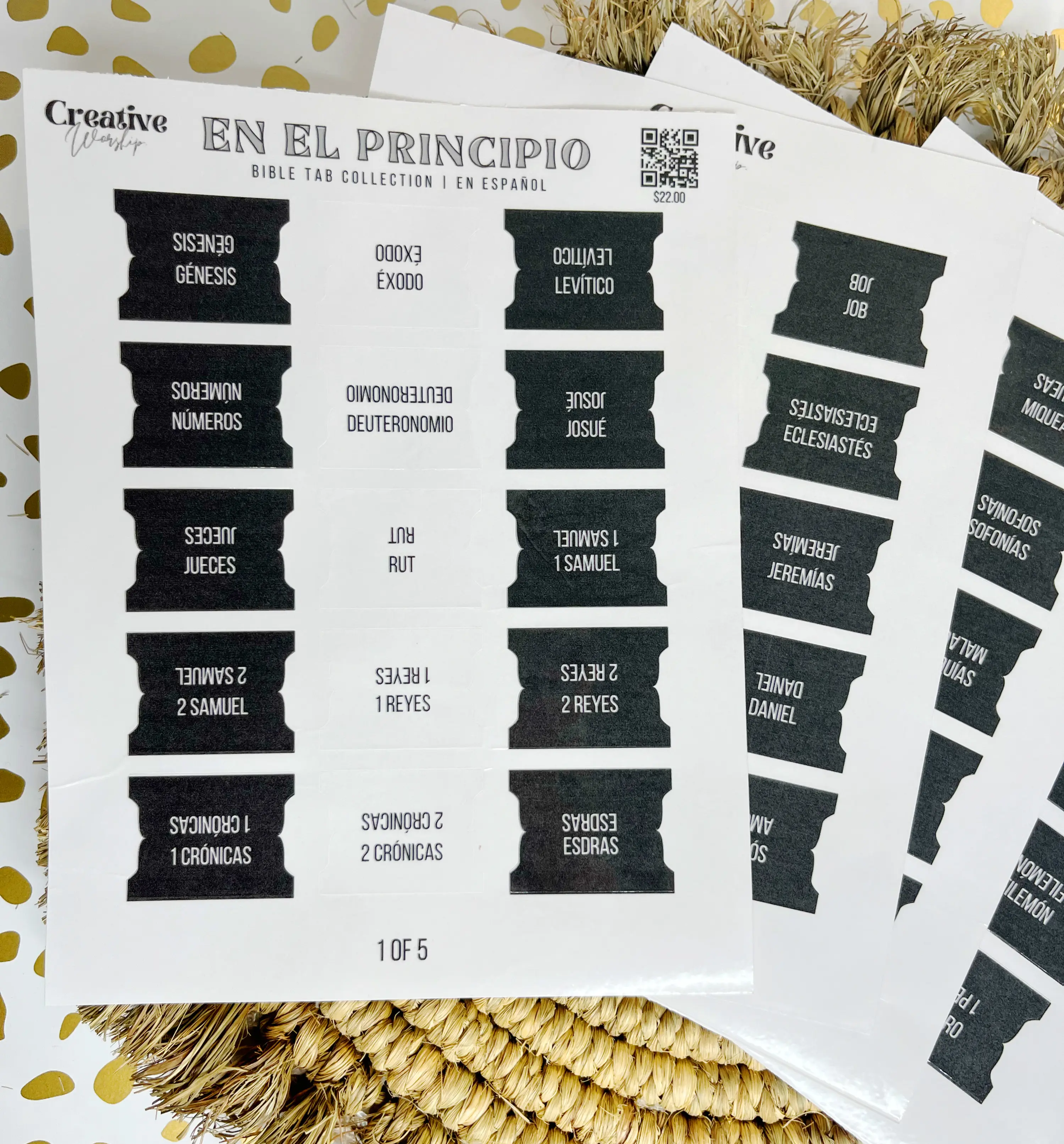 EN EL PRINCIPIO PEEL & STICK BIBLE TABS WITH ADHESIVE, LAMINATED VINYL