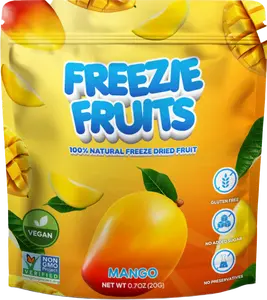 Freezie Fruits Mango Freeze-Dried Fruit 20 grams - 100% Real Mango, Gluten-Free, Vegan, Non-GMO, No Added Sugar, Nutrient-Rich Snack
