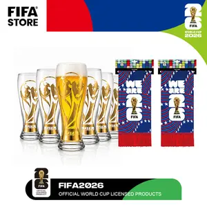 【FIFA WORLD CUP 2026 】Official 11oz Trophy Pilsner Beer Glass & Scarf Gift Set–Collector’s Edition Glassware Gift for Fans,Historic Once-in-a-Lifetime, A Summer Essential SummerVibes Fantasy Football Championship