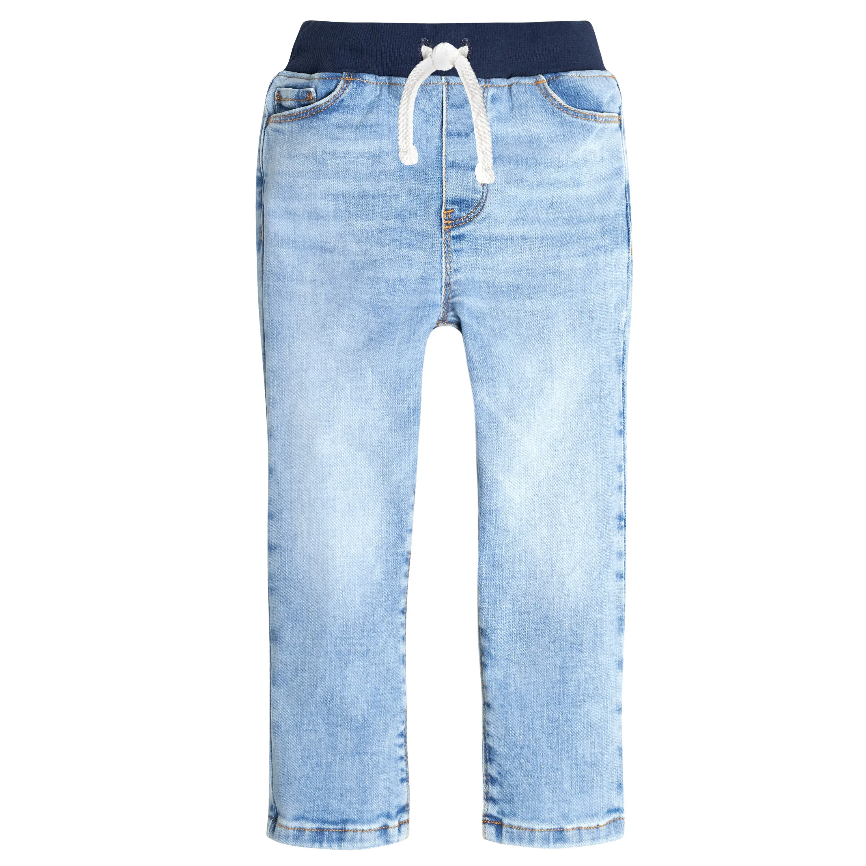 Gerber Jeans for Toddlers, Unisex Skinny Fit in Medium Wash Stretch Denim with Pull-On Drawstring Waist, 1 Pair, 4T, 2 - 5 Years, Casual Playdate, Stretch Waist, Elastic Waist