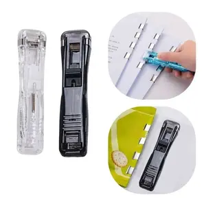 No-Staple Paper Clip: Reusable & Damage-Free, 2 Pack + 100 Refills，Stapler Alternative - Damage-Free Paper Organizer for Office & School