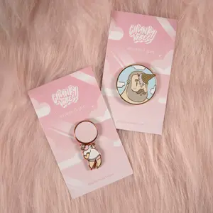 Bubblegum Gay Bear & Ice Cream Unicorn Bear Copper Hard Enamel Pin Set