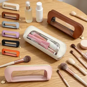 Tiktok Viral Clear Makeup Pouch, Fits Rhode Lip Gloss & Essentials, No More Digging for Lipstick, Single Item Cosmetic Bag