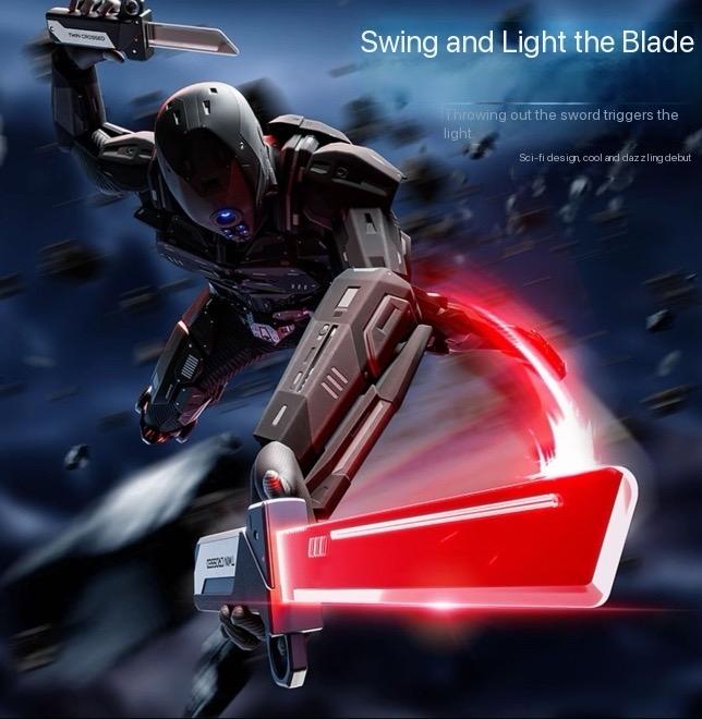 【SaberX】2026 Dual-Color LED Retractable Toy Sword – Swing-Activated Light Blade, Plug-In Dueling Play Sword for Kids & Collectors