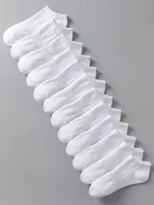 Women's 12 Pairs Solid Ankle Socks, Low Cut Comfy Breathable Socks for Women, Multipack No Show Invisible Socks, Women's Socks & Hosiery