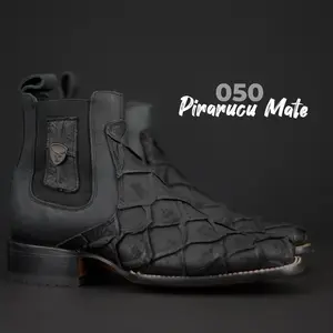 050 Pirarucu Mate Print Botin Vaquero de Mexico Western Boots Ranch ankle boots Men’s